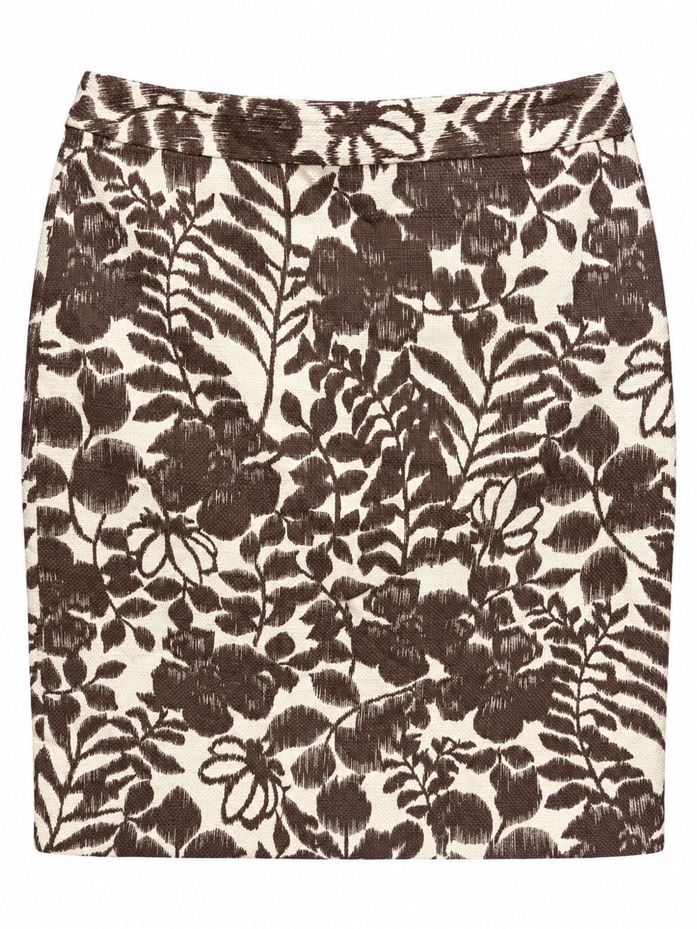Jones Wear Brown Floral Knit Pencil Skirt on Cream